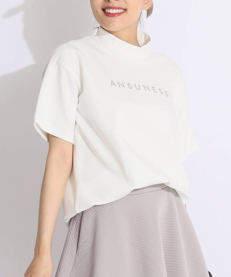 AS 【ストレッチ】モックネック半袖プルオーバー