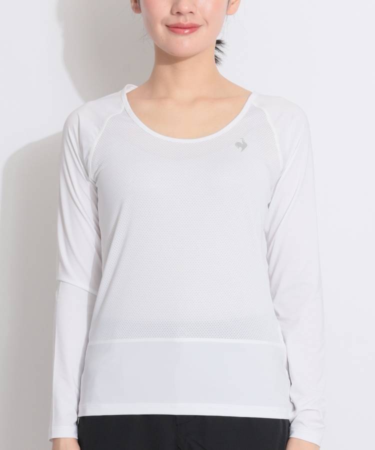 LQ 【接触冷感】ジャージ切替Uネック長袖メッシュインナー
