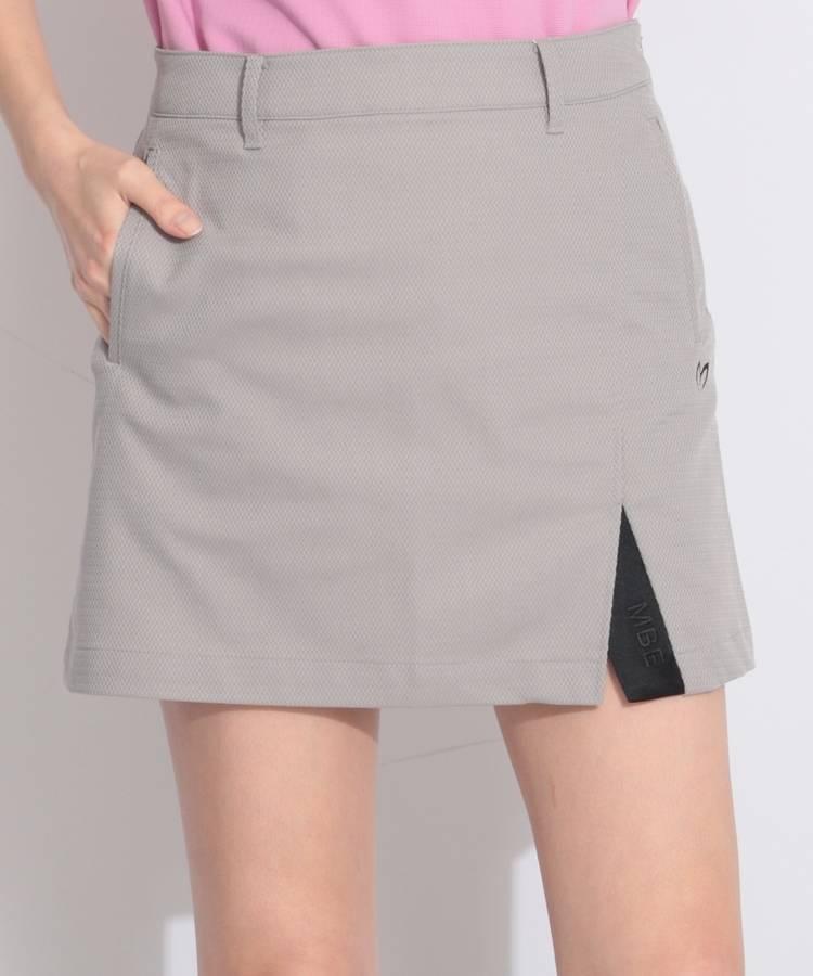 MB フロントスリットドビー織りスカート