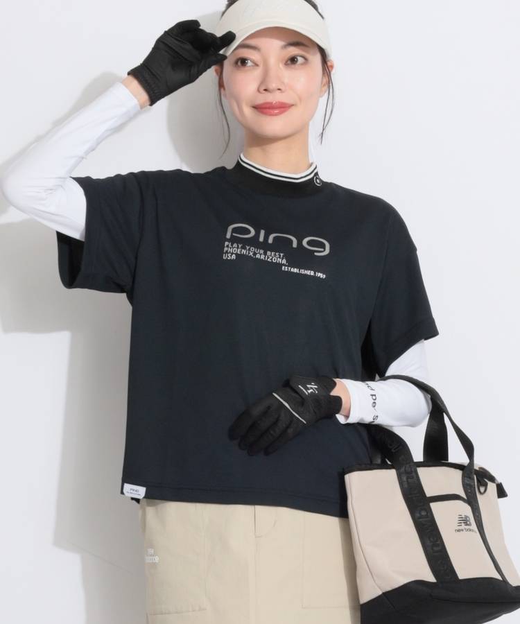 PN 【吸水速乾・汗ジミ防止】カノコ半袖モックネックカットソー