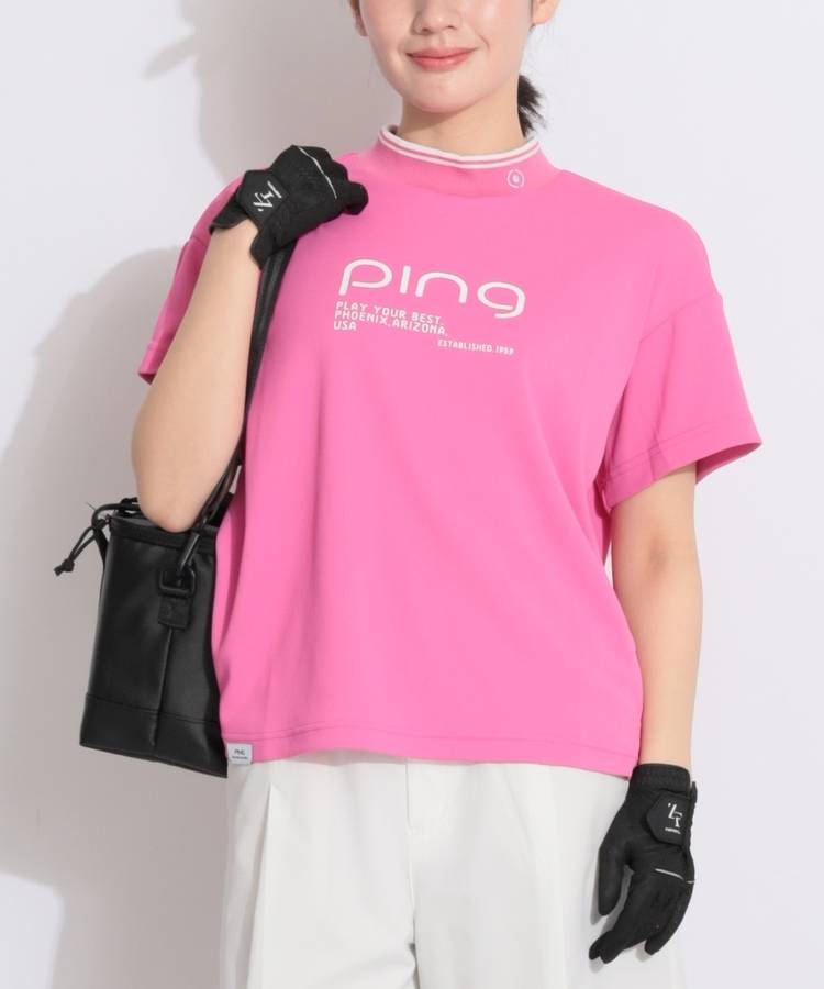 PN 【吸水速乾・汗ジミ防止】カノコ半袖モックネックカットソー