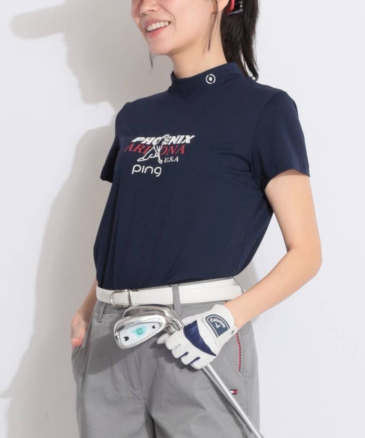 PN 【速乾軽量】Mr.PINGプリント半袖カットソー