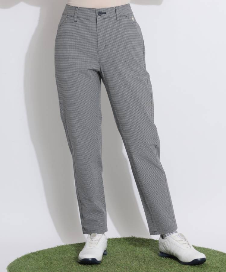 LQ 【遮熱UV】チェック柄アンクルテーパードパンツ