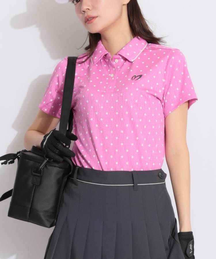 MB 水玉ジャガードロゴ半袖ポロシャツ