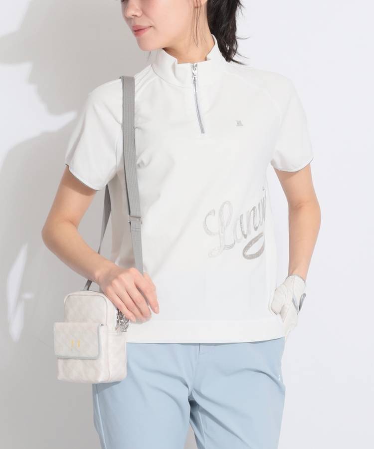 LV 【遮熱UV】ビッグロゴ刺繍ハーフジップ半袖カットソー