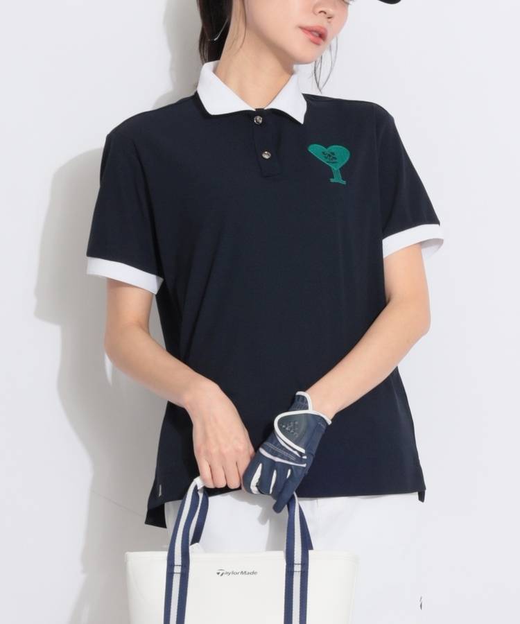 LV 【涼感UV】ハートモチーフ半袖ポロシャツ