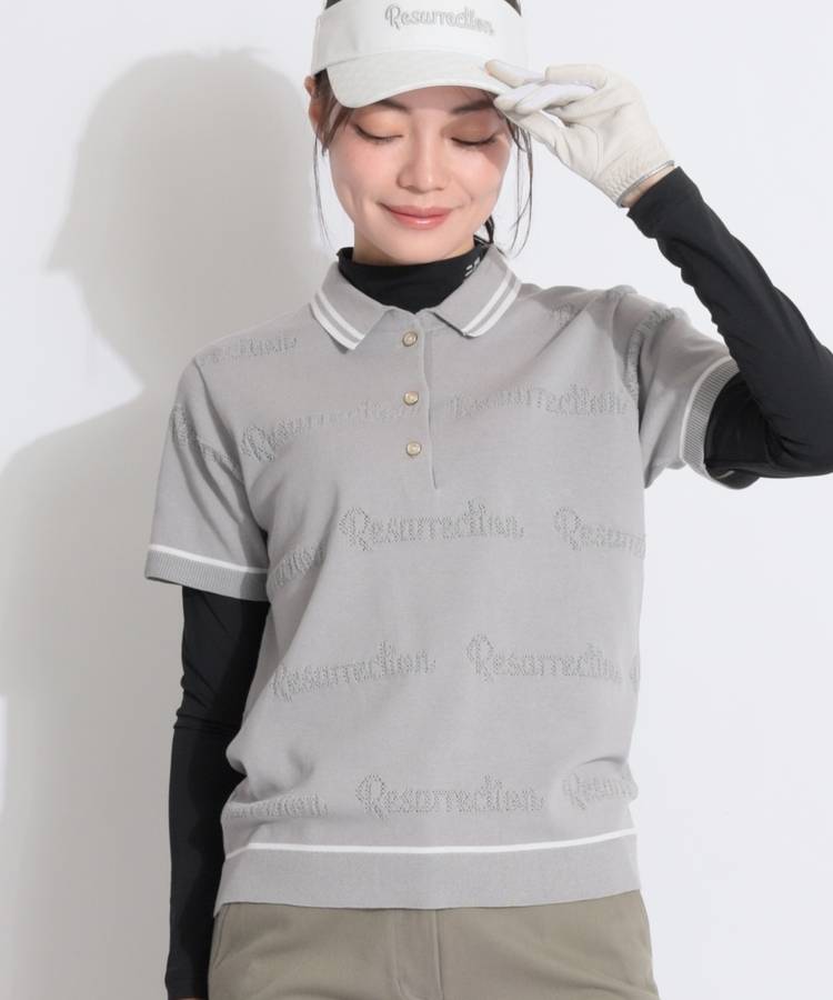 RR メッシュロゴ半袖ニットポロシャツ