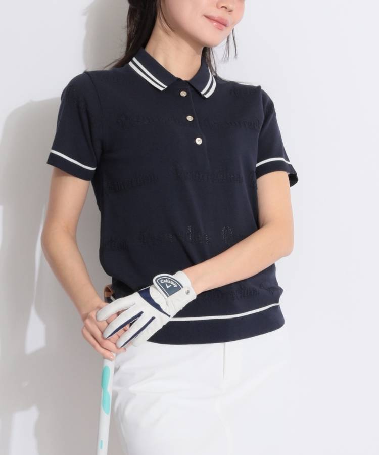 RR メッシュロゴ半袖ニットポロシャツ