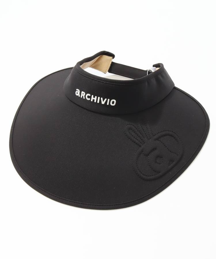 AR 【UV】サイドアイコンロゴワイドブリムサンバイザー