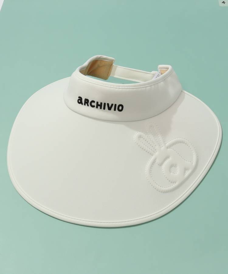 AR 【UV】サイドアイコンロゴワイドブリムサンバイザー