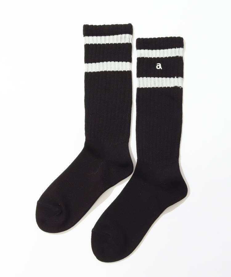 AR バイカラーボーダー柄ミドルソックス