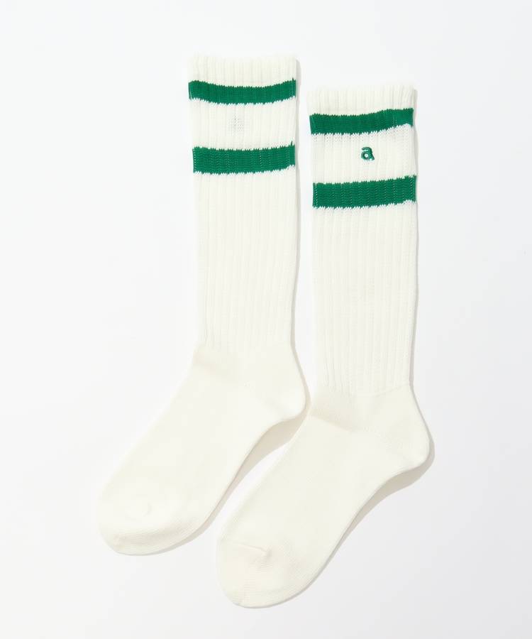 AR バイカラーボーダー柄ミドルソックス