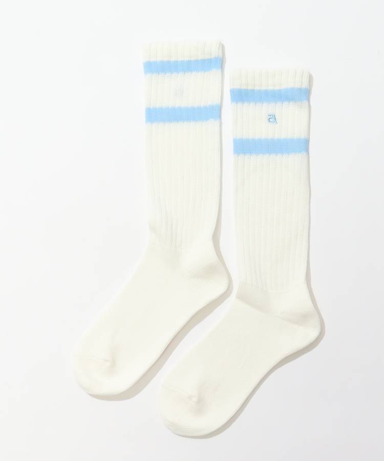 AR バイカラーボーダー柄ミドルソックス