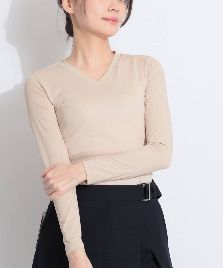 TG 【UV吸汗速乾】メッシュ切替Vネックショートインナー