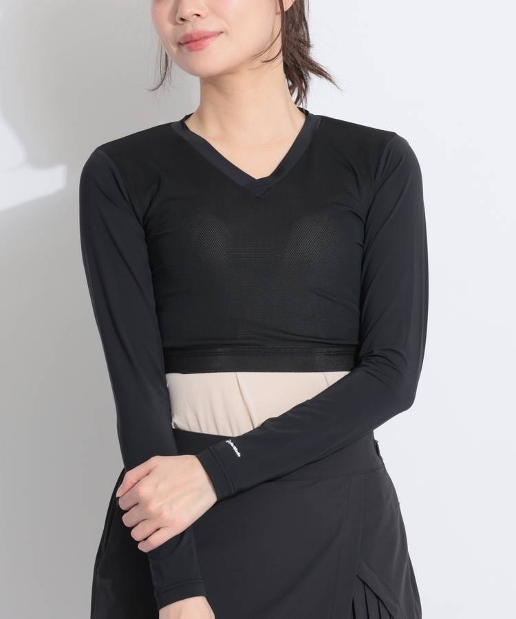 TG 【UV吸汗速乾】メッシュ切替Vネックショートインナー