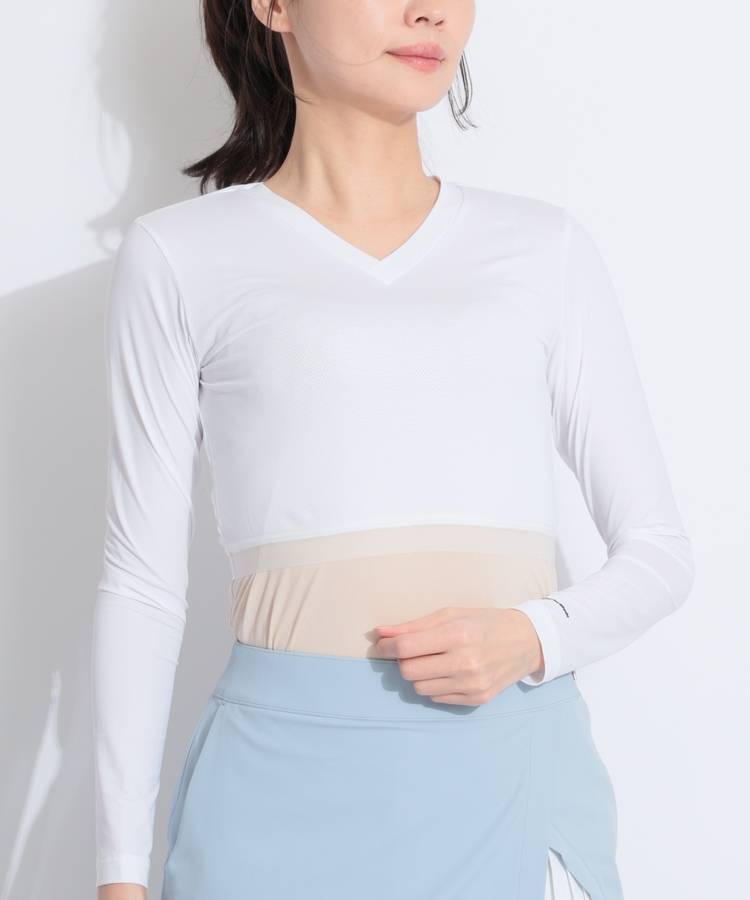 TG 【UV吸汗速乾】メッシュ切替Vネックショートインナー