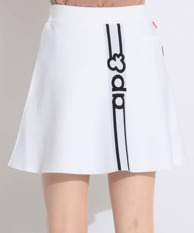 AP 【ストレッチ】バックロゴラインフレアニットスカート