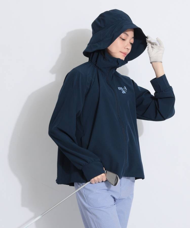 MF 【UV】バケットハット一体型フルジップフレアパーカー