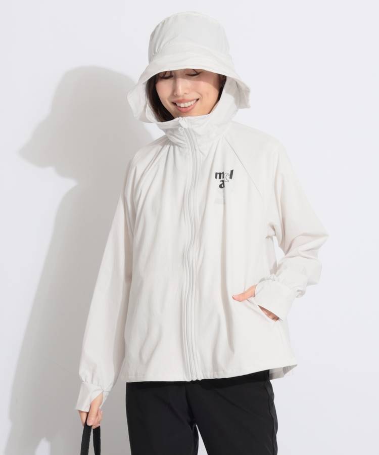 MF 【UV】バケットハット一体型フルジップフレアパーカー
