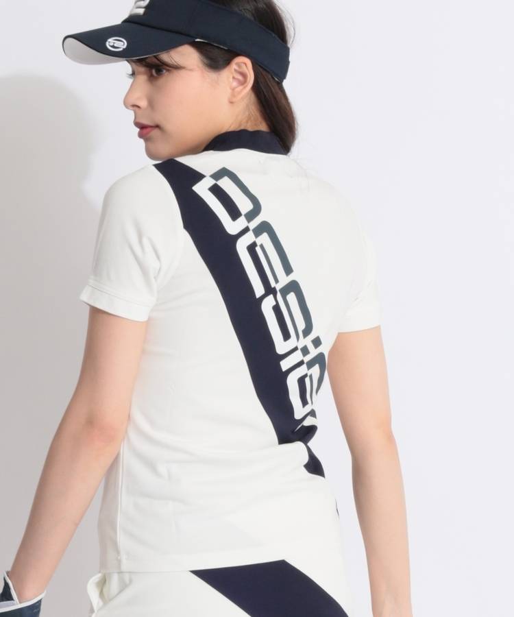 DC バイアスロゴ配色モックネック半袖カットソー