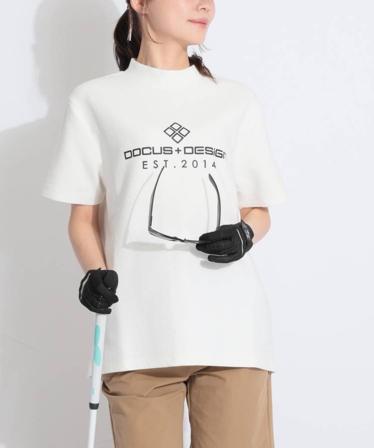 DC フロントロゴモックネック半袖カットソー