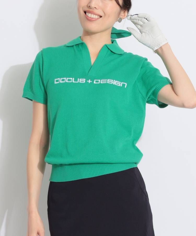 DC スキッパーネック半袖ニットプルオーバー