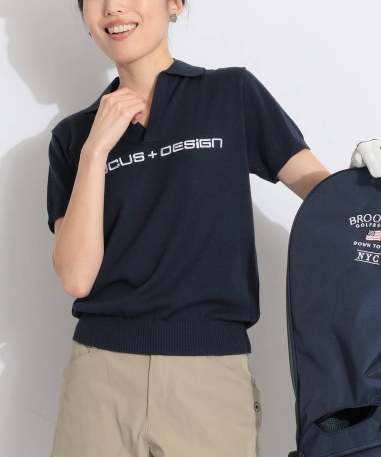 DC スキッパーネック半袖ニットプルオーバー