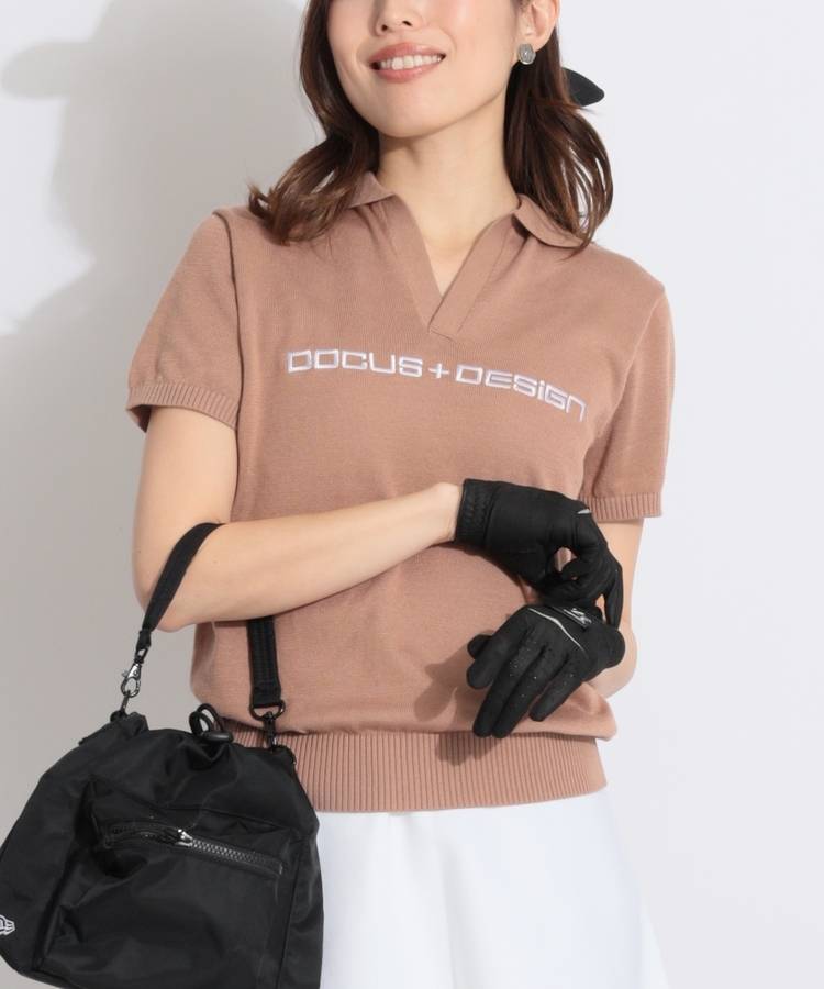 DC スキッパーネック半袖ニットプルオーバー