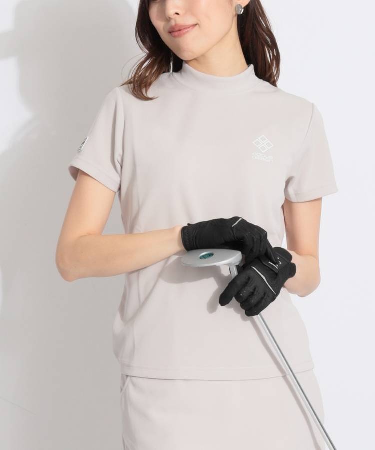 DC バックロゴラインモックネック半袖カットソー