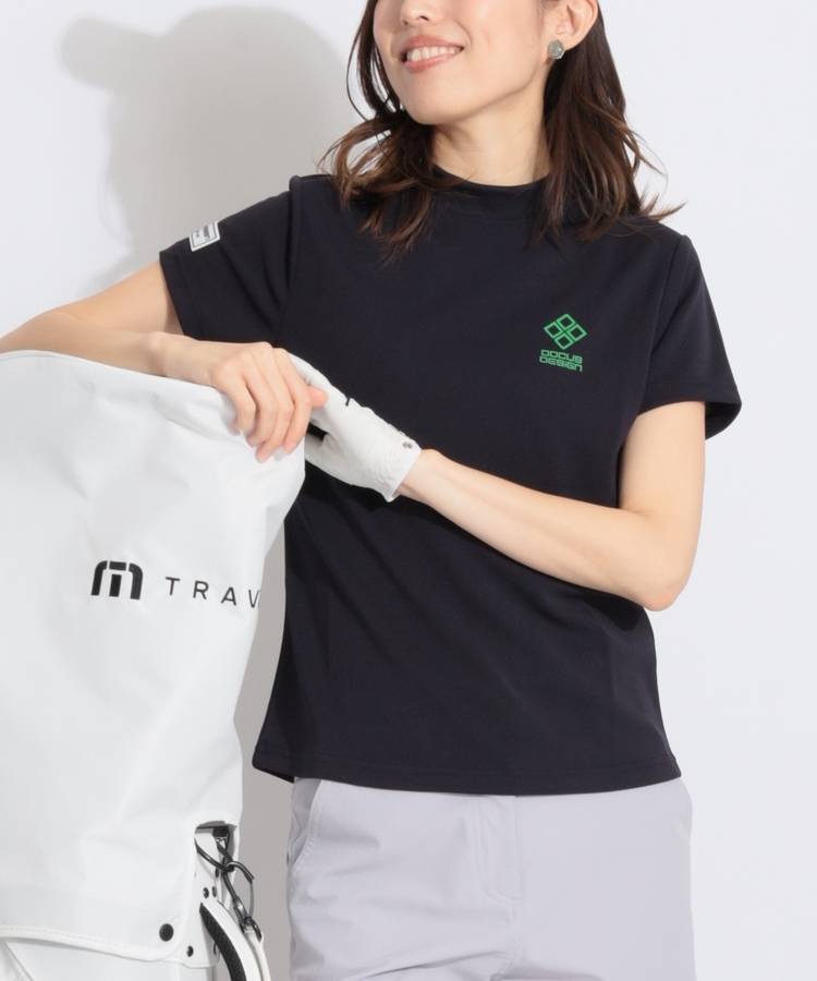 DC バックロゴラインモックネック半袖カットソー