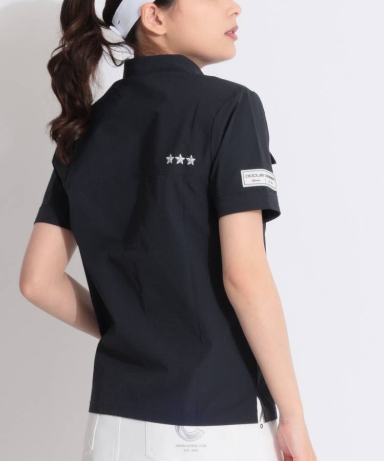 DC ロゴ刺繍リラクシーナイロン半袖シャツ