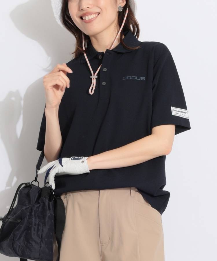 DC リラクシーバックロゴライン半袖ポロシャツ