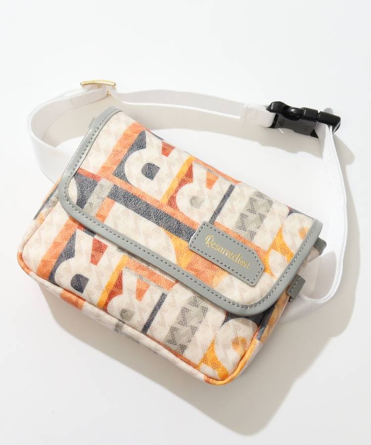 RR 【アイクスNo.2】ロゴ総柄ウエストポーチ