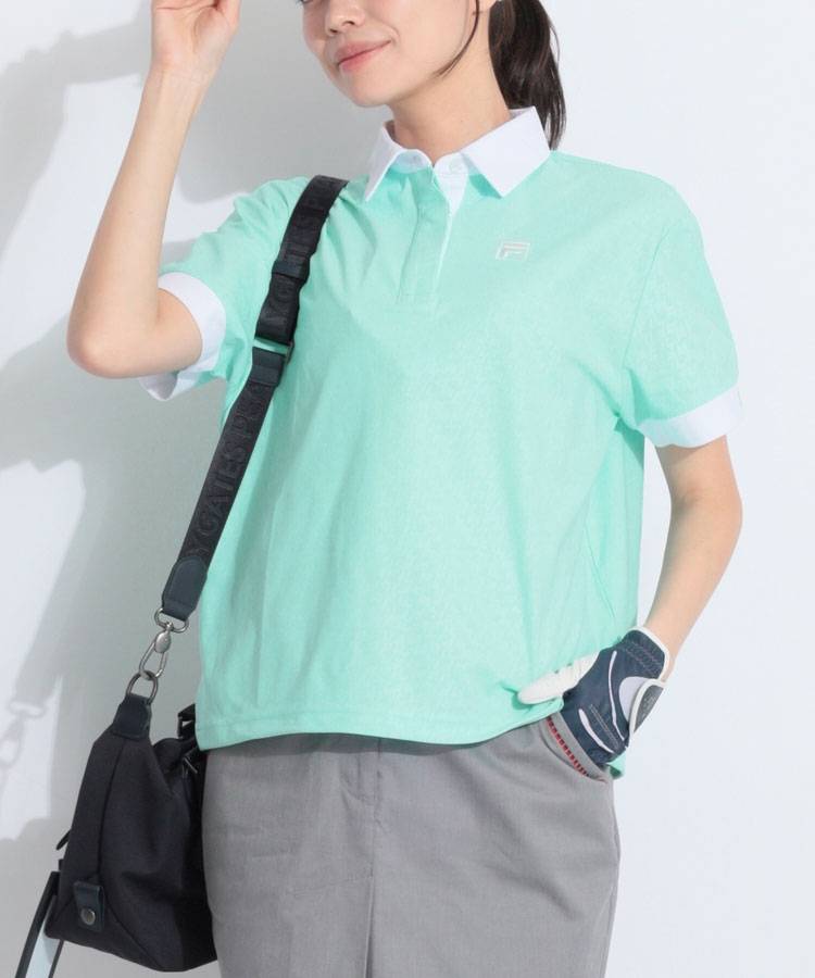 FG 【吸汗速乾UV】ジャガードロゴワイド半袖ポロシャツ