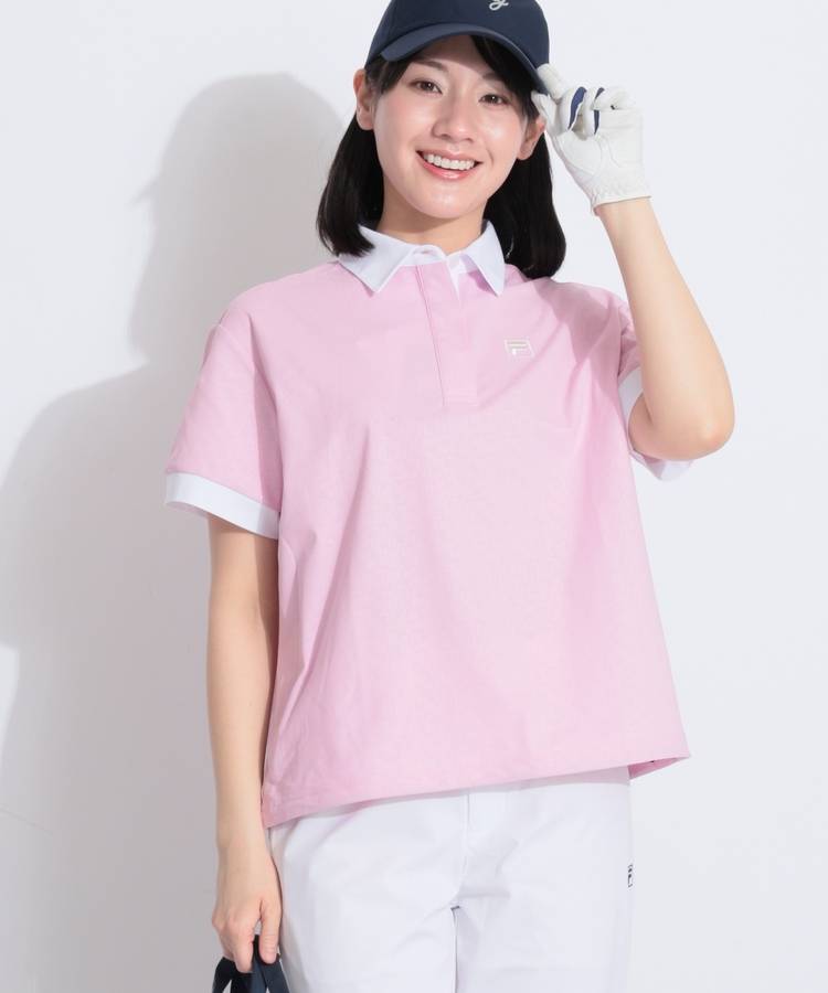 FG 【吸汗速乾UV】ジャガードロゴワイド半袖ポロシャツ