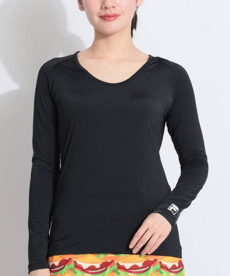 FG 【接触冷感UV】ジャージ切替Uネックメッシュインナー