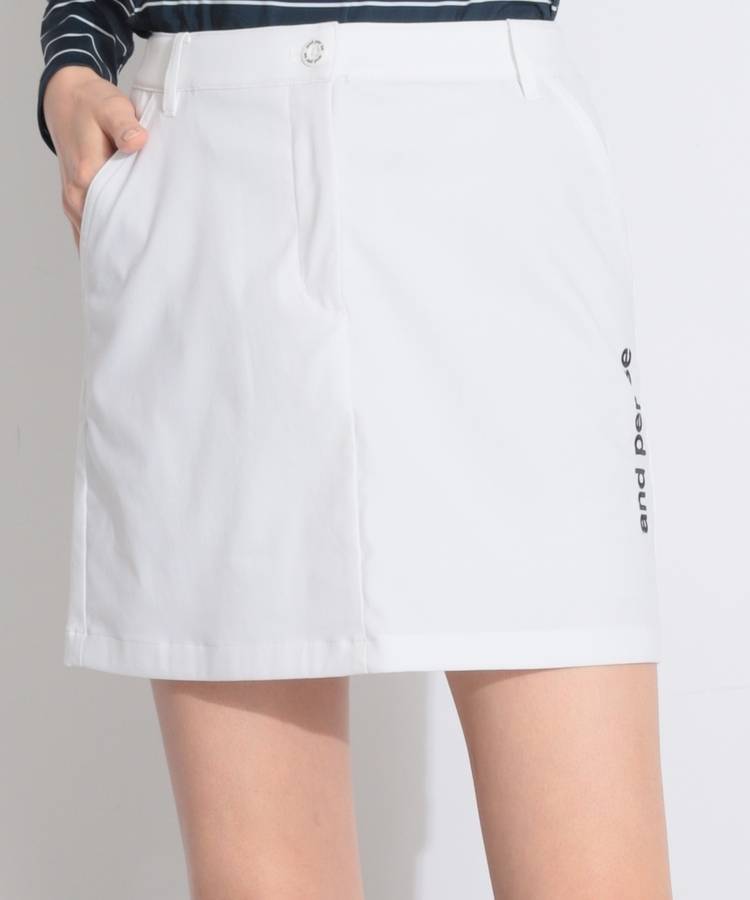 AP 【撥水UV】サイドロゴ刺繍バックプリーツスカート