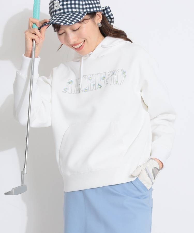 AR 【UV】フラワーロゴダンボールパーカー