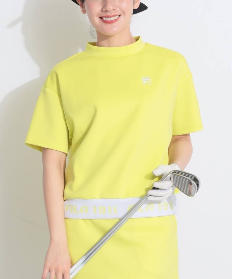 FG 【UV】裾ロゴプリントモックネック半袖カットソー