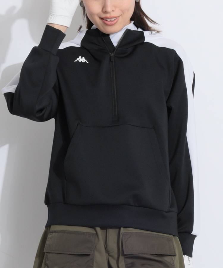 KA 【ストレッチUV】ハーフジップバイカラーダンボールパーカー