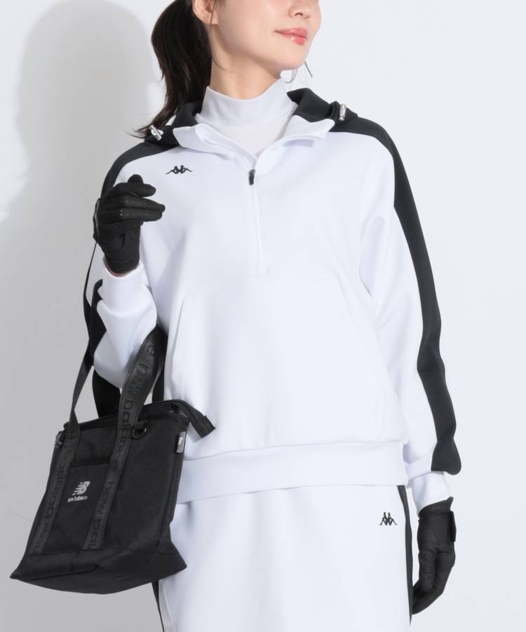 KA 【ストレッチUV】ハーフジップバイカラーダンボールパーカー