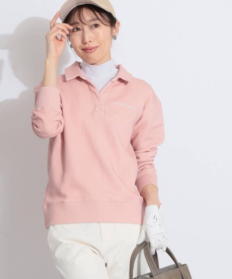 RO スキッパー長袖ニットポロシャツ