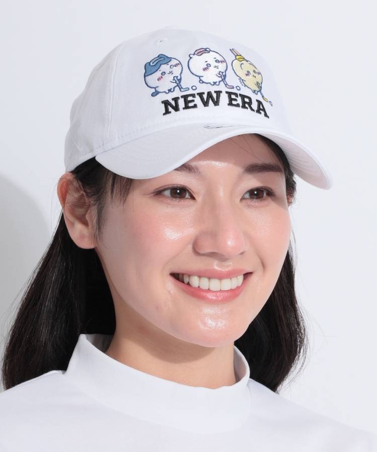 NE 【抗菌】ちいかわロゴ刺繍ツイルキャップ(ホワイト)