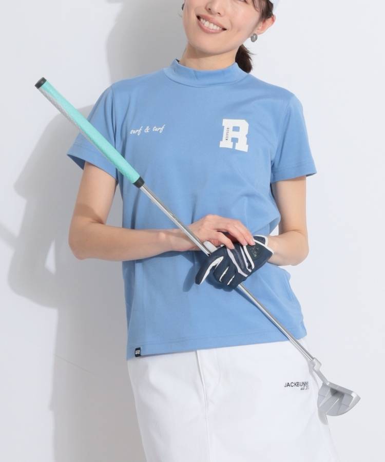 RO 【吸水速乾UV】アイコンロゴモックネック半袖カットソー