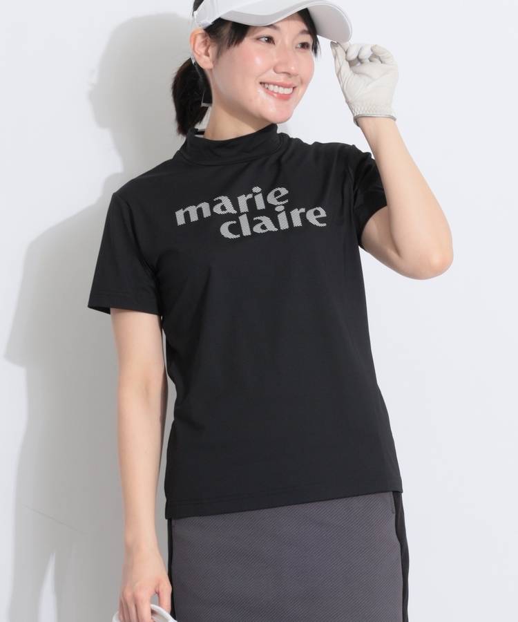 MC 【接触冷感UV】ロゴプリントモックネック半袖カットソー