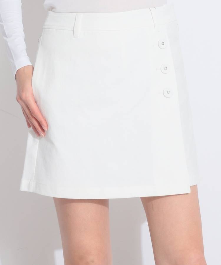 HK 【接触冷感UV】デニム調ラップキュロットパンツ