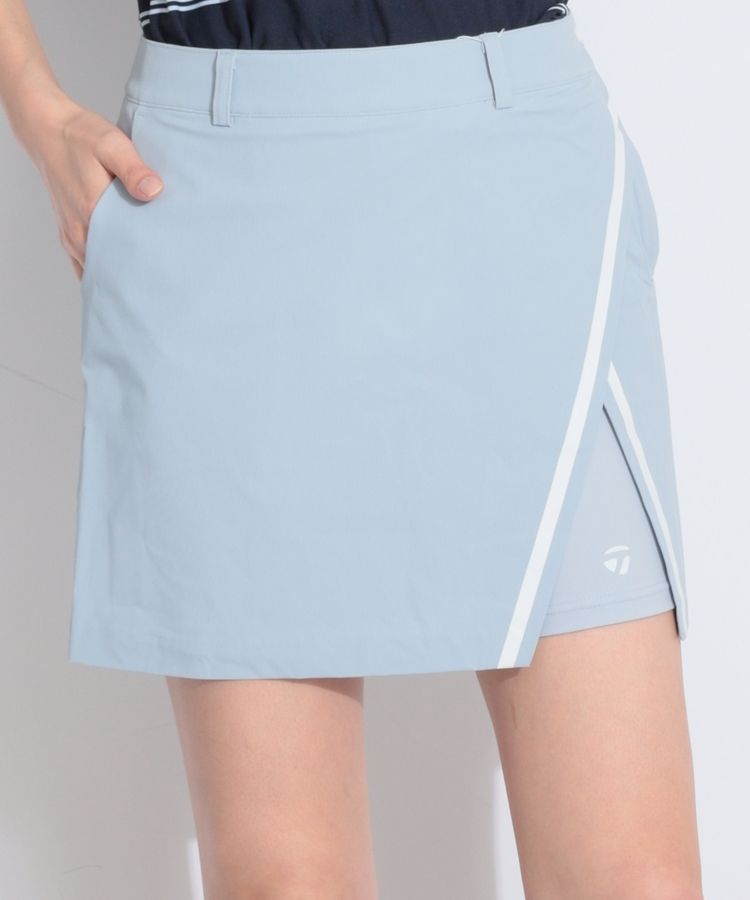 【撥水UV】一体型ぺチパンツ付ライン切替スリットスカート