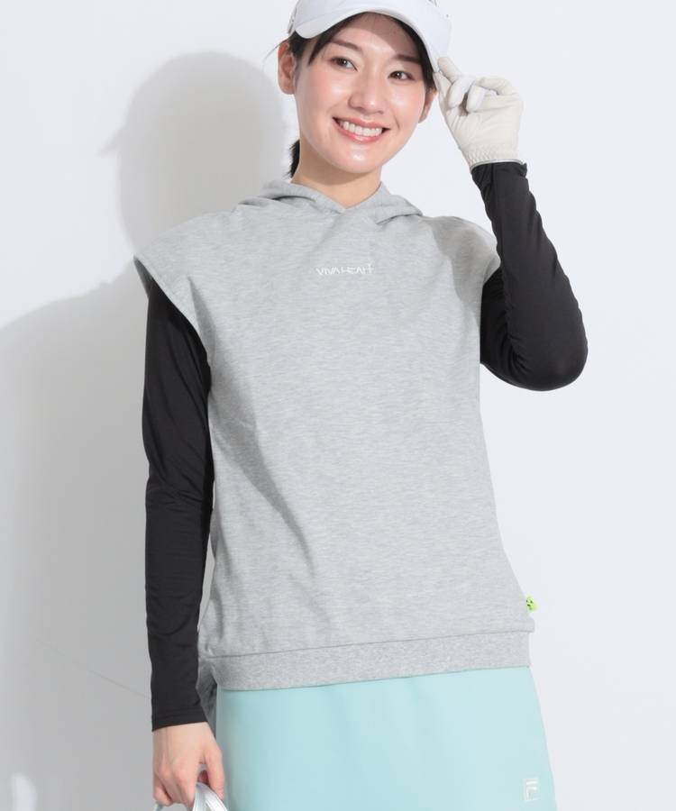 VH 【吸水速乾】バックプリントメッシュ切替フーディベスト