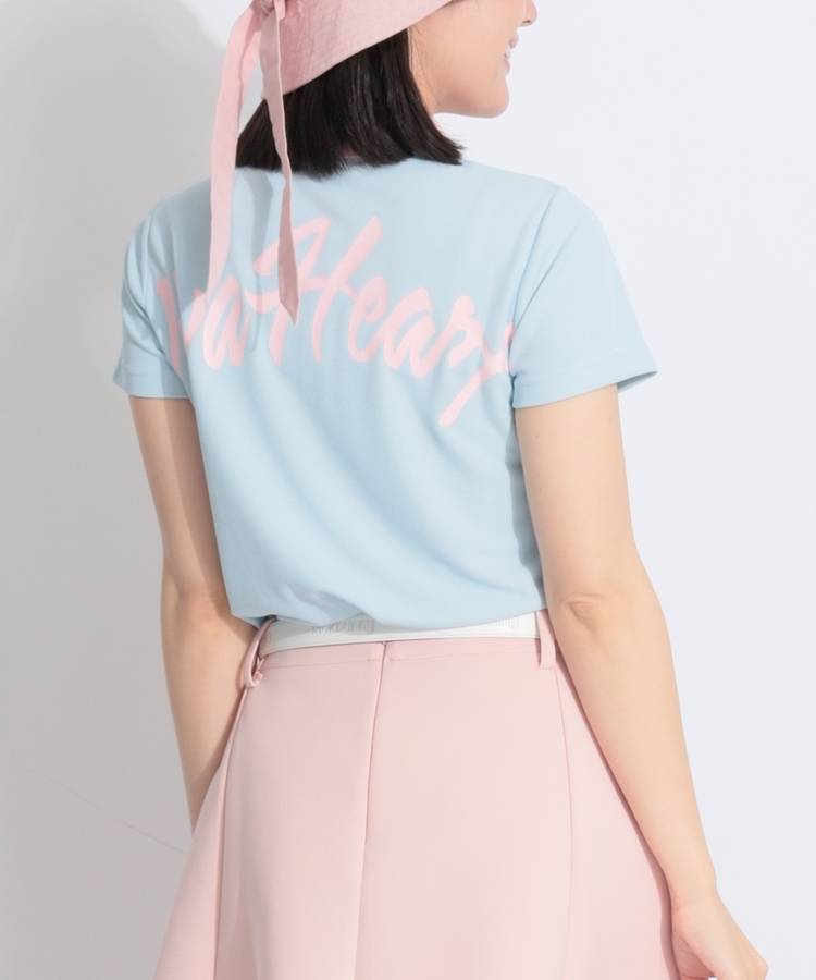 VH 【吸水速乾】バイカラー切替バックプリント半袖ポロシャツ