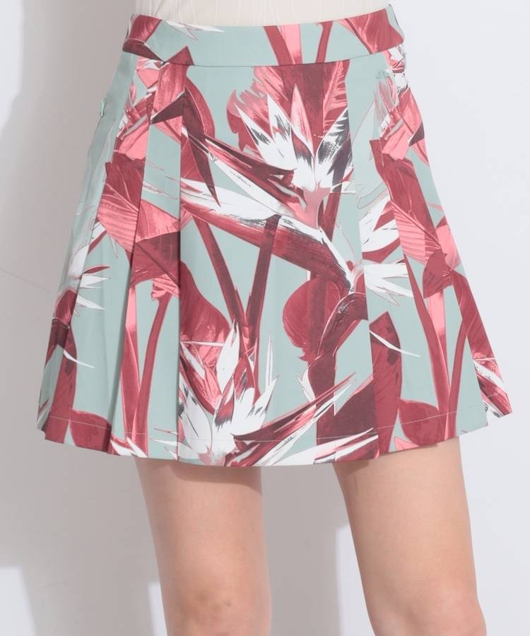 JL 【撥水ストレッチ】グラフィック柄プリーツスカート